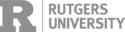 Rutgers University logo with a large "R" next to the text "Rutgers University" in gray.