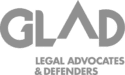 Gray and white GLAD logo with "Legal Advocates & Defenders" text on a green background.