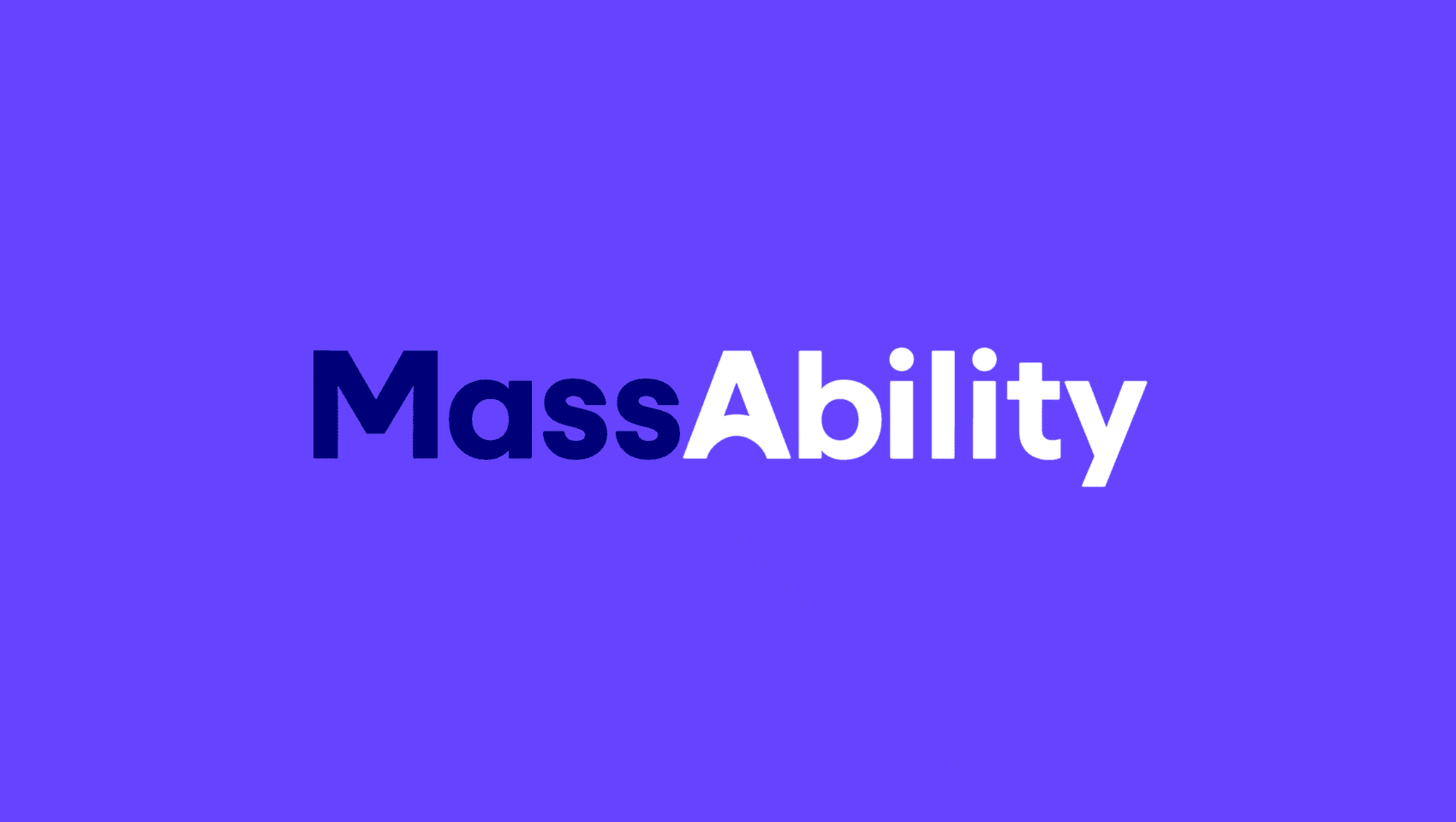 Text says "MassAbility" on a purple background, with "Mass" in dark blue and "Ability" in white.